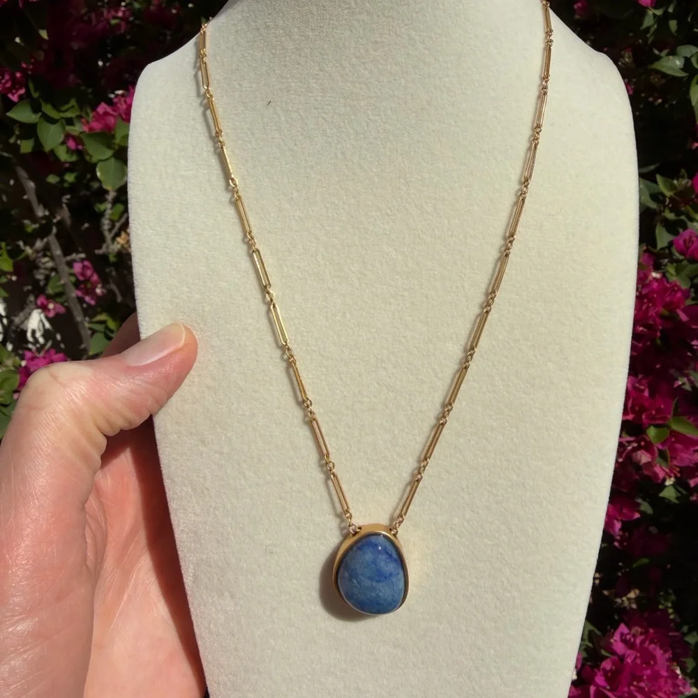 Madewell Blue Aventurine Pendant Necklace - Picture 3 of 6
